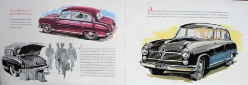 Borgward Hansa 2400 Modellprogramm 1952 Automobilprospekt (10037)