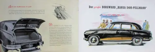 Borgward Hansa 2400 Modellprogramm 1952 Automobilprospekt (10037)