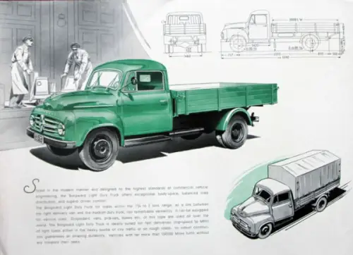 Borgward 60 HP Light Duty Truck Modellprogramm 1955 Lastwagenprospekt (10056)