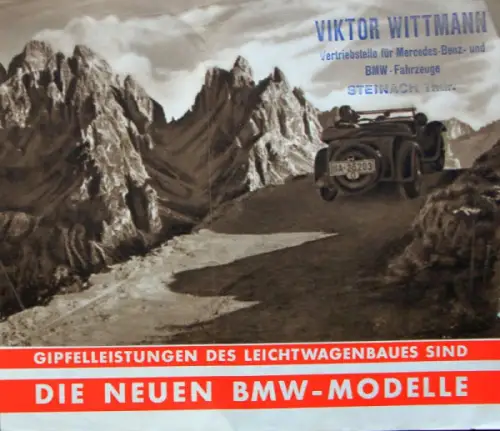 BMW Modellprogramm 1934 Automobilprospekt (10063)