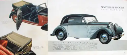Auto-Union DKW Modellprogramm 1938 Automobilprospekt (10065)
