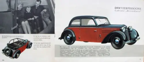 Auto-Union DKW Modellprogramm 1938 Automobilprospekt (10065)