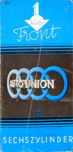 Audi Front Sechzylinder Modellprogramm 1937 Automobilprospekt (10070)