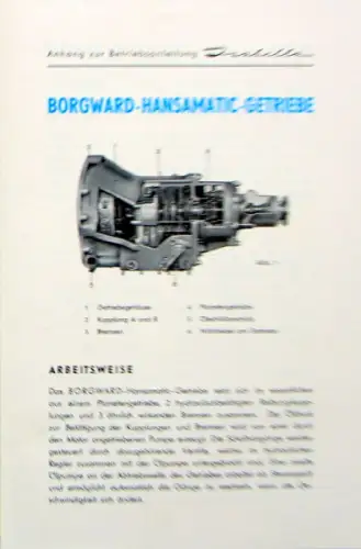 Borgward 1800 Diesel Modellprogramm 1956 Automobilprospekt (10076)