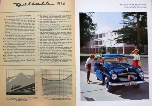 Goliath Modellprogramm 1956 Automobilprospekt (10084)
