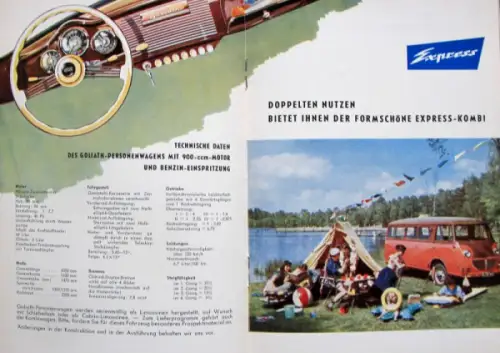 Goliath Modellprogramm 1956 Automobilprospekt (10084)