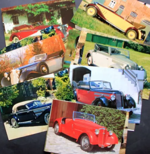 Horch 853 bis 930 Modellprogramm 1938 achtzehn Werkspostkarten (10085)