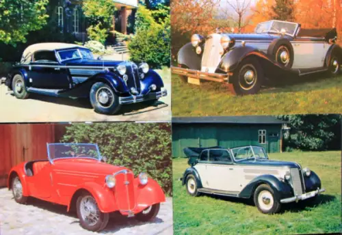 Horch 853 bis 930 Modellprogramm 1938 achtzehn Werkspostkarten (10085)