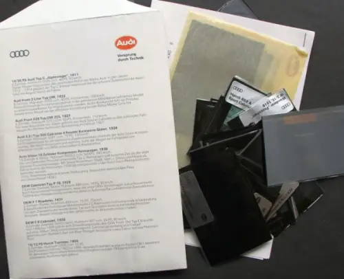 Audi Auto-Union Modellprogramm 1925-1939 Mappe mit 70 Original-Werksdias (10088)