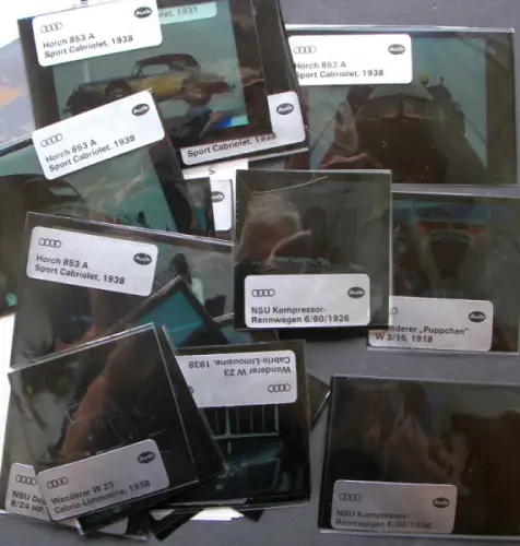 Audi Auto-Union Modellprogramm 1925-1939 Mappe mit 70 Original-Werksdias (10088)