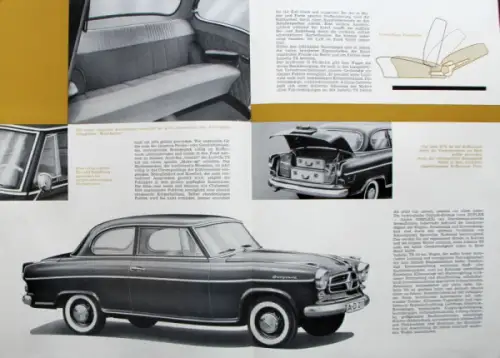 Borgward Isabella TS Modellprogramm 1958 Automobilprospekt (10090)