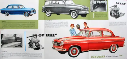 Borgward Isabella Modellprogramm 1958 Automobilprospekt (10091)