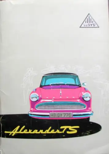 Lloyd Alexander TS 1958 Automobil-Pressemappe mit 12 Werksfotos (10092)