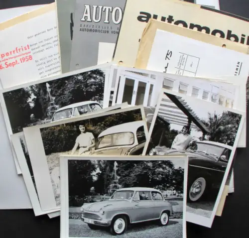 Lloyd Alexander TS 1958 Automobil-Pressemappe mit 12 Werksfotos (10092)
