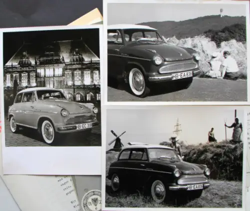 Lloyd Alexander TS 1958 Automobil-Pressemappe mit 12 Werksfotos (10092)
