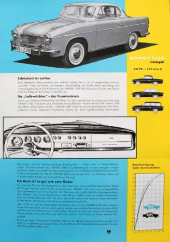 Goliath Hansa Modellprogramm 1959 "Autoparade" Automobilprospekt (10098)