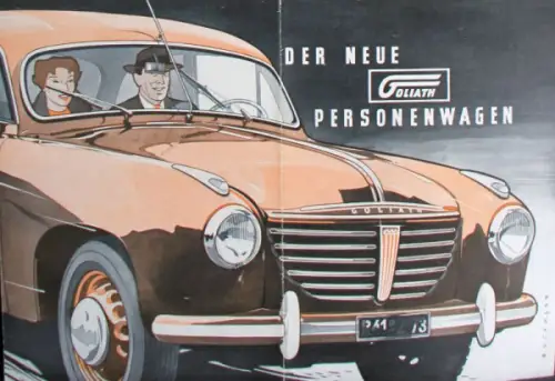 Goliath Modellprogramm 1953 "Der neue Personenwagen" Automobilprospekt (10099)