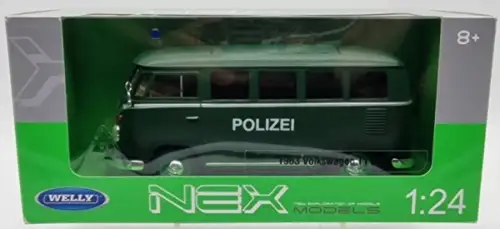 Welly Volkswagen T1 Bus 1963 Polizei Metallmodell in Originalbox (10108)