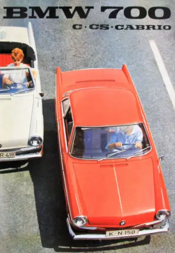 BMW 700 C Cabrio Modellprogramm 1962 Automobilprospekt (10117)