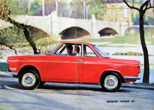 BMW 700 C Cabrio Modellprogramm 1962 Automobilprospekt (10117)