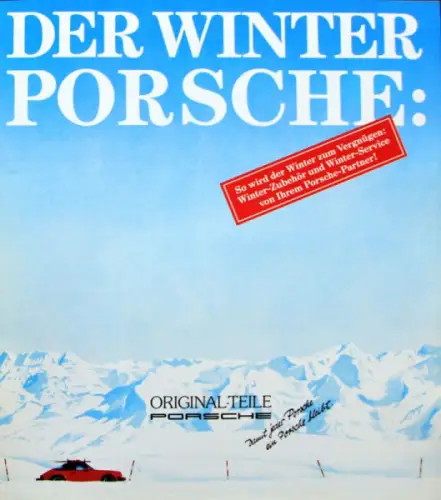 Porsche Winterzubehör Modellprogramm 1985 Automobilprospekt (10119)