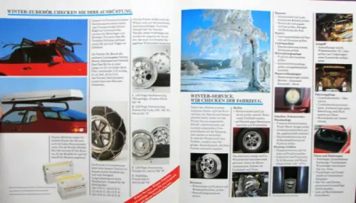 Porsche Winterzubehör Modellprogramm 1985 Automobilprospekt (10119)