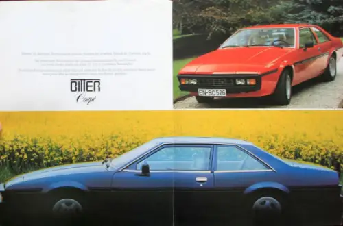 Bitter Opel SC Coupe Modellprogramm 1982 Automobilprospekt (10123)