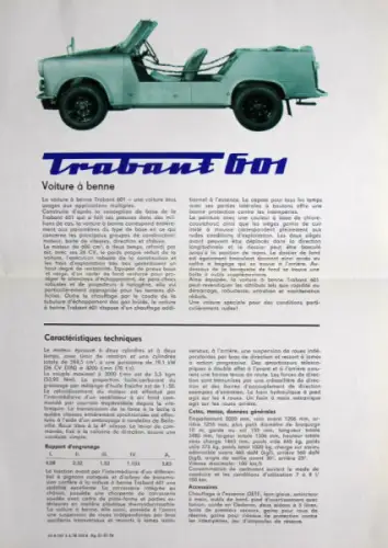 Trabant 601 Kübelwagen Modellprogramm 1978 Automobilprospekt (10125)