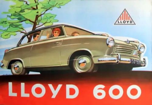 Lloyd 600 Modellprogramm 1955 Automobilprospekt (10130)