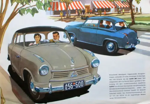 Lloyd 600 Modellprogramm 1955 Automobilprospekt (10130)