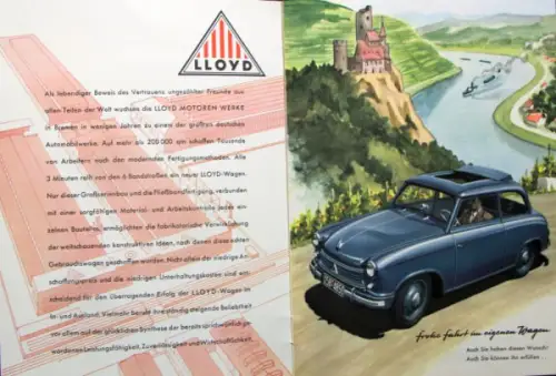 Lloyd LP 400 S Modellprogramm 1958 Automobilprospekt (10131)