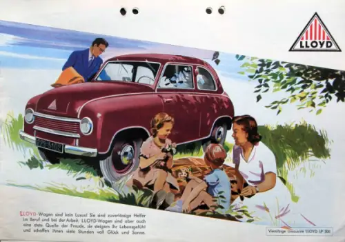 Lloyd LP 300 Modellprogramm 1951 Automobilprospekt  (10132)