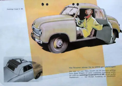 Lloyd LP 300 Modellprogramm 1951 Automobilprospekt  (10132)