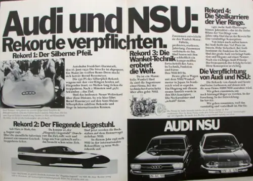 Audi Modellprogramm 1970 "Gemeinsame Sache" Automobilprospekt (10153)