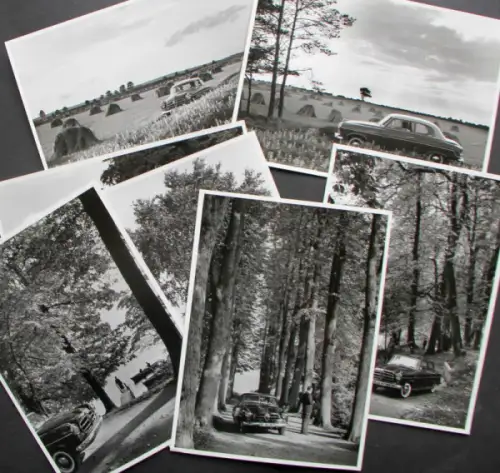 Borgward Isabella in der Lüneburger Heide 1956 sieben Werksfotos (10162)