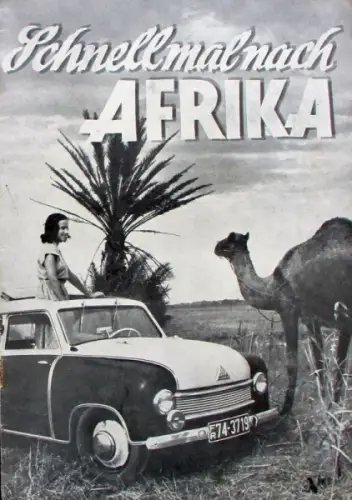 Lloyd Modellprogramm 1953 "Schnell mal nach Afrika" Automobilprospekt (10166)