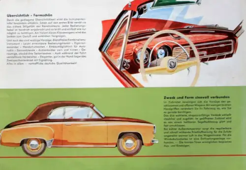 Wartburg Eisenach Cabriolet Modellprogramm 1956 Automobilprospekt (6568)