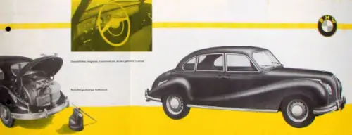 BMW 501 Modellprogramm 1954 Automobilprospekt (6592)