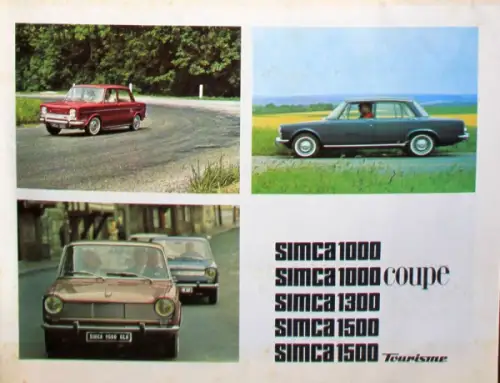 Simca Modellprogramm 1966 Automobilprospekt (6755)