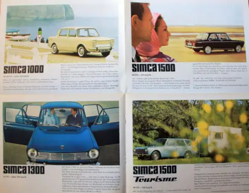 Simca Modellprogramm 1966 Automobilprospekt (6755)