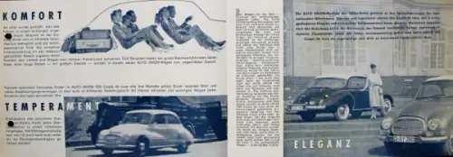 Auto-Union 1000 Coupe de Luxe Modellprogramm 1964 Automobilprospekt (6925)