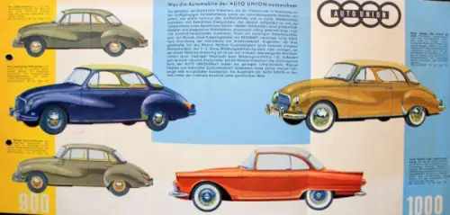 DKW Auto-Union Modellprogramm 1959 Automobilprospekt (7391)