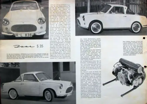 Glas Isar Sport-Coupe Modellprogramm 1959 Automobilprospekt (7393)