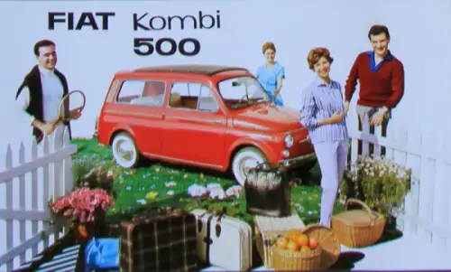 Fiat 500 Kombi Modellprogramm 1963 Automobilprospekt (7640)
