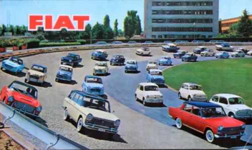 Fiat Modellprogramm 1958 Automobilprospekt (7639)