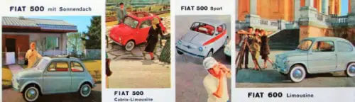 Fiat Modellprogramm 1958 Automobilprospekt (7639)