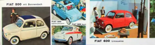 Fiat Modellprogramm 1959 Automobilprospekt (7635)