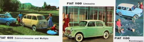 Fiat Modellprogramm 1959 Automobilprospekt (7635)