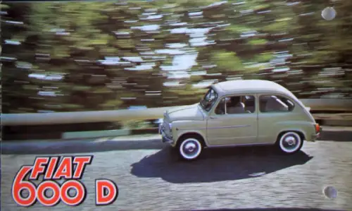 Fiat 600 D Modellprogramm 1960 Automobilprospekt (7633)