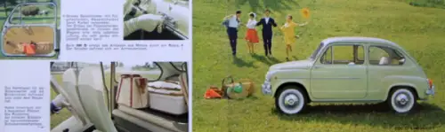 Fiat 600 D Modellprogramm 1960 Automobilprospekt (7633)
